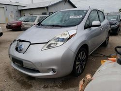 Salvage cars for sale at Pekin, IL auction: 2014 Nissan Leaf S