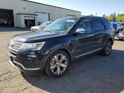 Salvage cars for sale at Woodburn, OR auction: 2018 Ford Explorer Platinum