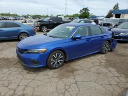 Salvage cars for sale at Woodhaven, MI auction: 2022 Honda Civic EX