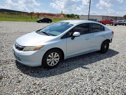 Salvage cars for sale at Tifton, GA auction: 2012 Honda Civic LX