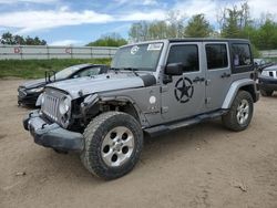 Salvage cars for sale at Davison, MI auction: 2018 Jeep Wrangler Unlimited Sahara