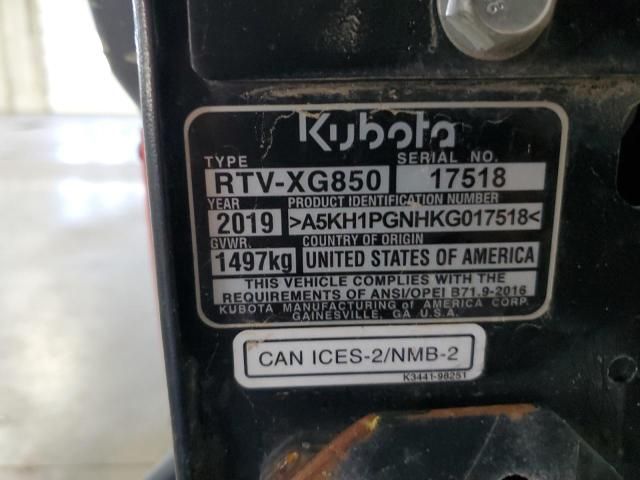 2019 Kubota RTV-XG850