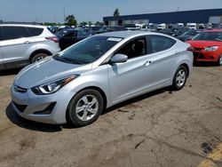Salvage cars for sale from Copart Woodhaven, MI: 2015 Hyundai Elantra SE
