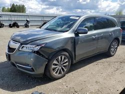 Salvage cars for sale from Copart Arlington, WA: 2016 Acura MDX Technology