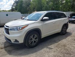 Salvage cars for sale from Copart Knightdale, NC: 2016 Toyota Highlander XLE