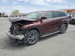 Salvage cars for sale from Copart Anthony, TX: 2019 Toyota Highlander SE