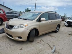 Salvage cars for sale from Copart Pekin, IL: 2012 Toyota Sienna LE