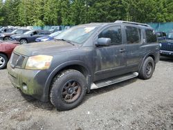 Salvage cars for sale from Copart Graham, WA: 2008 Nissan Armada SE