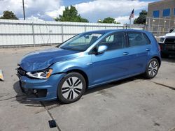 Volkswagen Golf salvage cars for sale: 2016 Volkswagen E-GOLF SE