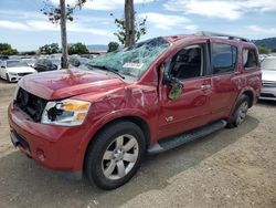 Salvage cars for sale from Copart San Martin, CA: 2008 Nissan Armada SE