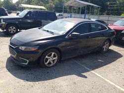 Salvage cars for sale from Copart Savannah, GA: 2017 Chevrolet Malibu LS