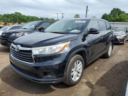 Salvage cars for sale from Copart Hillsborough, NJ: 2016 Toyota Highlander LE