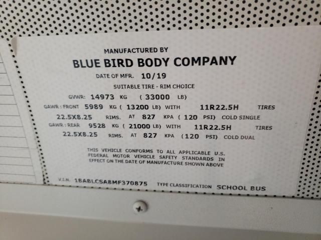 2021 Blue Bird School Bus / Transit Bus