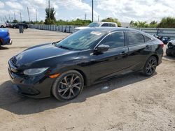 Salvage cars for sale from Copart Miami, FL: 2019 Honda Civic Sport