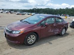 Salvage cars for sale from Copart Greenwell Springs, LA: 2012 Honda Civic LX