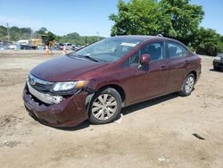 Salvage cars for sale at auction: 2012 Honda Civic LX