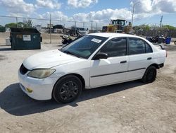 Salvage cars for sale at Homestead, FL auction: 2005 Honda Civic DX VP