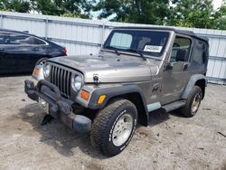 Salvage cars for sale at West Mifflin, PA auction: 2002 Jeep Wrangler / TJ Sport