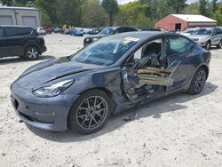 Salvage cars for sale at Mendon, MA auction: 2022 Tesla Model 3