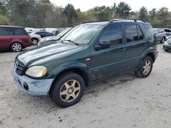 Salvage cars for sale at Mendon, MA auction: 2001 Mercedes-Benz ML 430