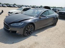 Salvage cars for sale at San Antonio, TX auction: 2015 Tesla Model S 85