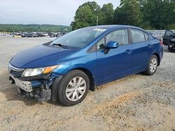 Salvage cars for sale at Concord, NC auction: 2012 Honda Civic LX
