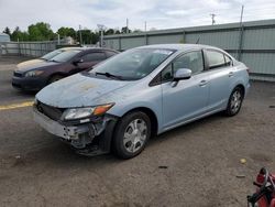 Salvage cars for sale at Pennsburg, PA auction: 2012 Honda Civic Hybrid