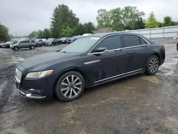 Salvage cars for sale from Copart Finksburg, MD: 2018 Lincoln Continental