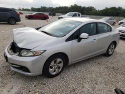 Salvage cars for sale at New Braunfels, TX auction: 2013 Honda Civic LX