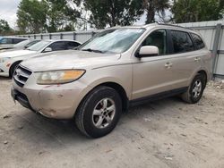 Salvage cars for sale at Riverview, FL auction: 2007 Hyundai Santa FE GLS