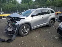 Salvage cars for sale from Copart Waldorf, MD: 2017 Toyota Highlander SE