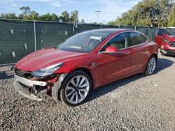 Salvage cars for sale at Riverview, FL auction: 2018 Tesla Model 3