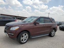 Salvage cars for sale from Copart Andrews, TX: 2013 Mercedes-Benz ML 350