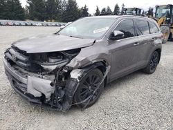 Salvage cars for sale from Copart Graham, WA: 2019 Toyota Highlander SE