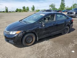 Salvage cars for sale at Montreal Est, QC auction: 2012 Honda Civic LX