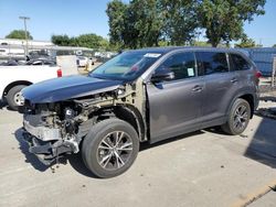 Salvage cars for sale at Sacramento, CA auction: 2019 Toyota Highlander LE