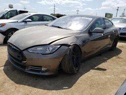 Salvage cars for sale at Dyer, IN auction: 2015 Tesla Model S 85D