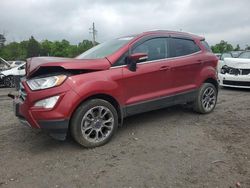 Salvage cars for sale at York Haven, PA auction: 2018 Ford Ecosport Titanium