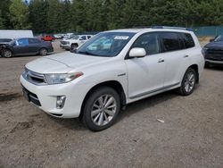 Salvage cars for sale from Copart Graham, WA: 2012 Toyota Highlander Hybrid Limited