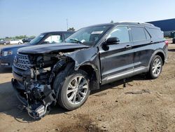 Salvage cars for sale at Woodhaven, MI auction: 2022 Ford Explorer Limited