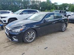 Salvage cars for sale at North Billerica, MA auction: 2018 Infiniti Q50 Luxe