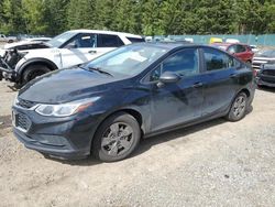 Salvage cars for sale at Graham, WA auction: 2016 Chevrolet Cruze LS