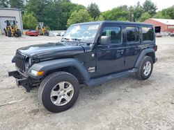 Salvage cars for sale at Mendon, MA auction: 2018 Jeep Wrangler Unlimited Sport