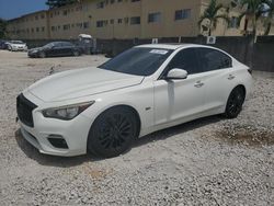 Salvage cars for sale at Opa Locka, FL auction: 2018 Infiniti Q50 Luxe