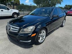 Salvage cars for sale at Opa Locka, FL auction: 2012 Mercedes-Benz C 250