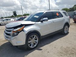 Salvage cars for sale at Miami, FL auction: 2015 Ford Explorer Limited