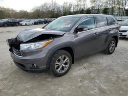 Salvage cars for sale at North Billerica, MA auction: 2016 Toyota Highlander LE