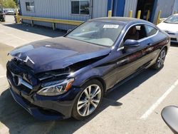 Salvage cars for sale at Vallejo, CA auction: 2017 Mercedes-Benz C300