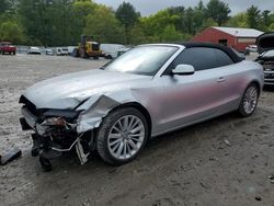 Salvage cars for sale from Copart Mendon, MA: 2012 Audi A5 Premium Plus