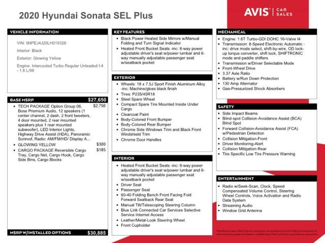 2020 Hyundai Sonata SEL Plus